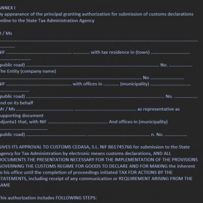 The clearance authorisation